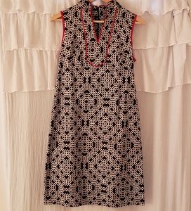 Eliza J collared dress with red trim
